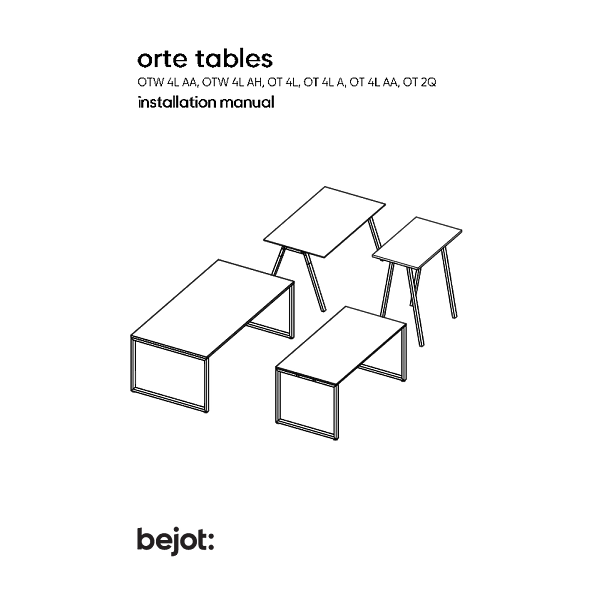 orte tables - installation manual